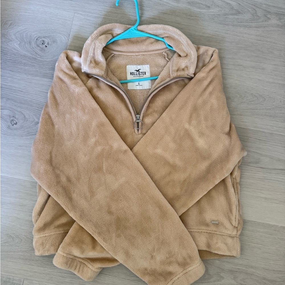 Hollister Beige Fleece Half-Zip